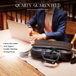 Luxorro Full Grain Leather Briefcases For Men, Handcrafted Leather Laptop Bag For Men, Our Leather Bags For Men Come In A Beautiful Gift Box, Perfect Christmas Gifts For Men, Brown, Fits 15.6" Laptop - Image 3